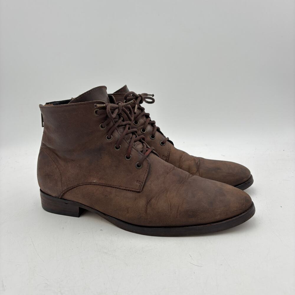 All Saints Brown Leather Lace-Up Boots